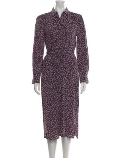 Pre-owned Equipment Silk Long Dress In Purple