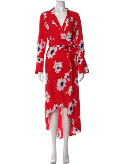 Pre-owned Equipment Silk Long Dress In Red