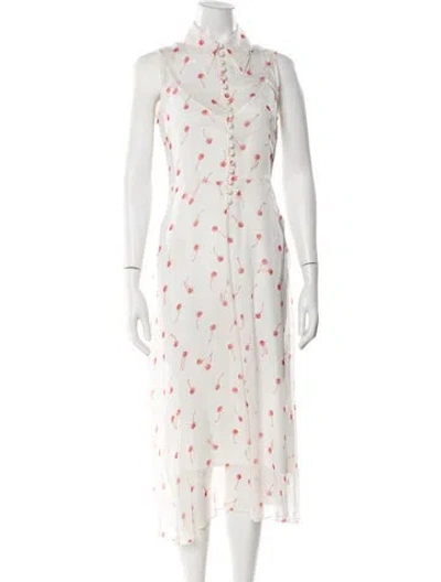 Pre-owned Equipment Silk Long Dress In White