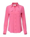 Equipment Raspberry Pink Silk Button Up Shirt In Pink