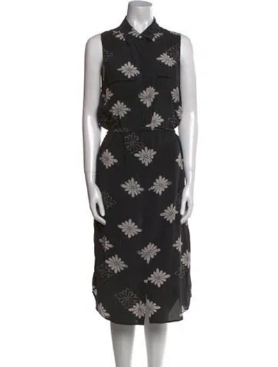 Pre-owned Equipment Silk Midi Length Dress In Black
