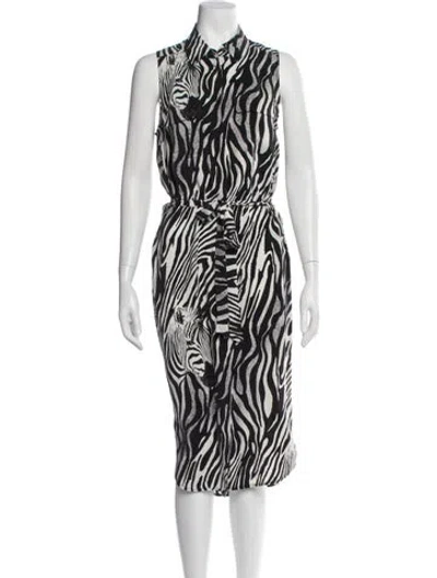 Pre-owned Equipment Silk Midi Length Dress In Black