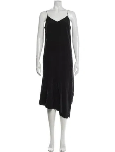 Pre-owned Equipment Silk Midi Length Dress In Black