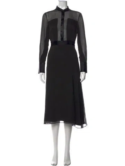 Pre-owned Equipment Silk Midi Length Dress In Black