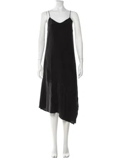 Pre-owned Equipment Silk Midi Length Dress In Black
