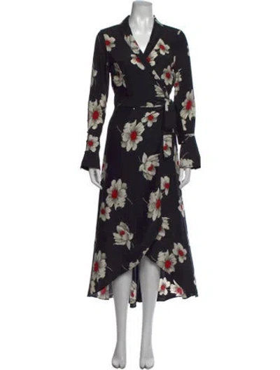 Pre-owned Equipment Silk Midi Length Dress In Black