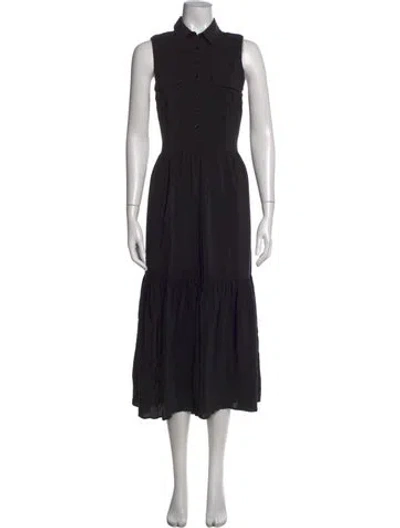 Pre-owned Equipment Silk Midi Length Dress In Black