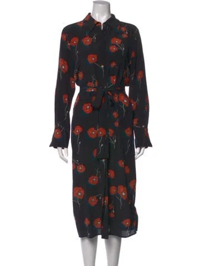 Pre-owned Equipment Silk Midi Length Dress In Black