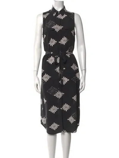 Pre-owned Equipment Silk Midi Length Dress In Black