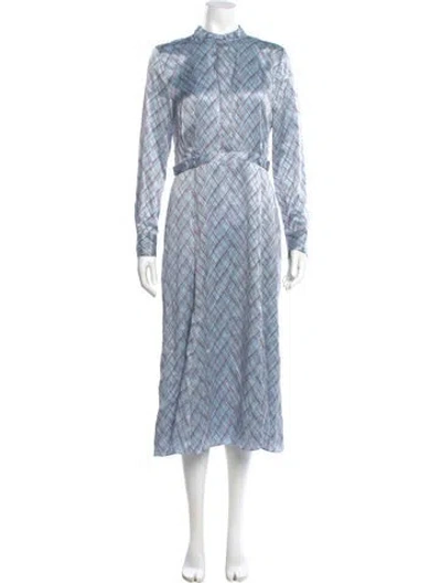 Pre-owned Equipment Silk Midi Length Dress In Blue