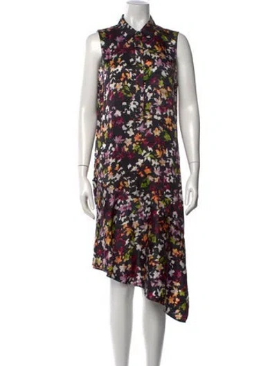 Pre-owned Equipment Silk Midi Length Dress In Blue