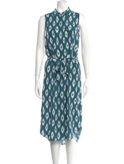 Pre-owned Equipment Silk Midi Length Dress In Blue