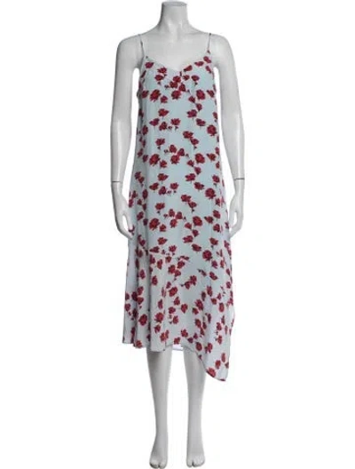 Pre-owned Equipment Silk Midi Length Dress In Blue