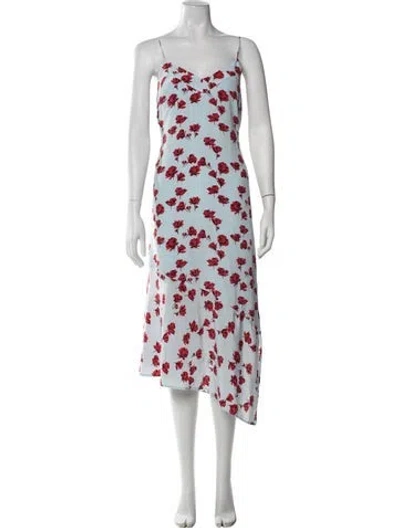 Pre-owned Equipment Silk Midi Length Dress In Blue