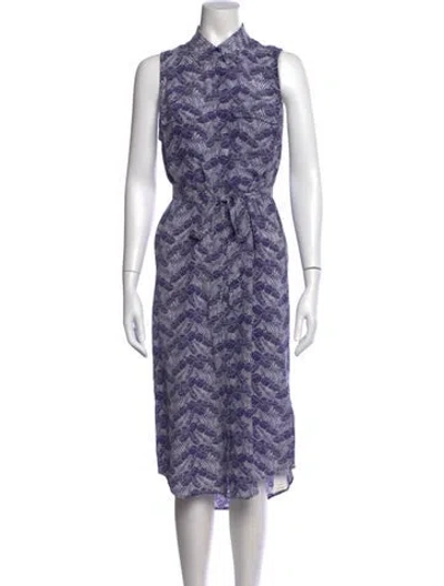Pre-owned Equipment Silk Midi Length Dress In Blue