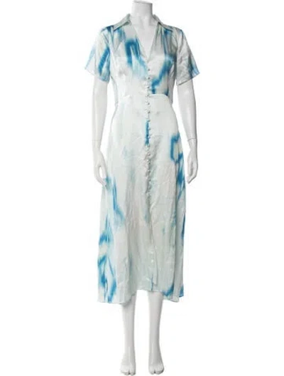 Pre-owned Equipment Silk Midi Length Dress In Blue
