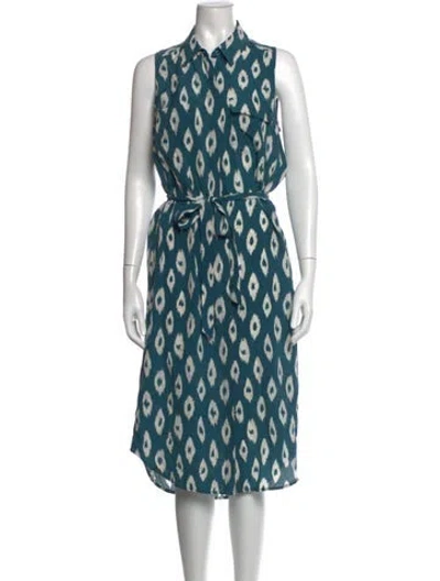 Pre-owned Equipment Silk Midi Length Dress In Blue