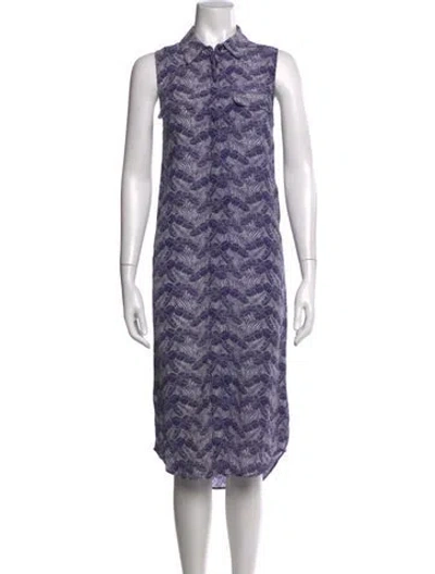 Pre-owned Equipment Silk Midi Length Dress In Blue