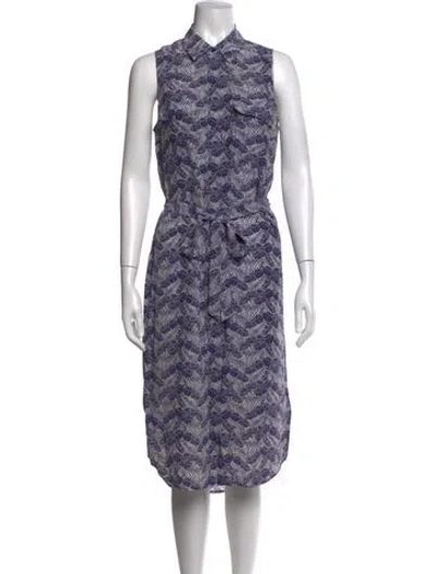 Pre-owned Equipment Silk Midi Length Dress In Blue