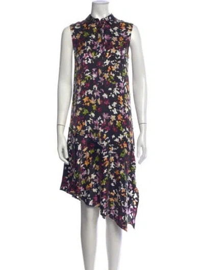 Pre-owned Equipment Silk Midi Length Dress In Blue