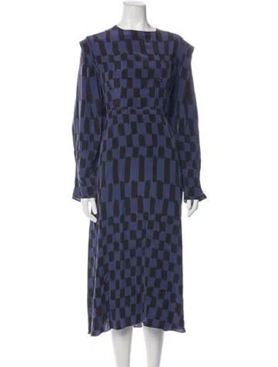 Pre-owned Equipment Silk Midi Length Dress In Blue