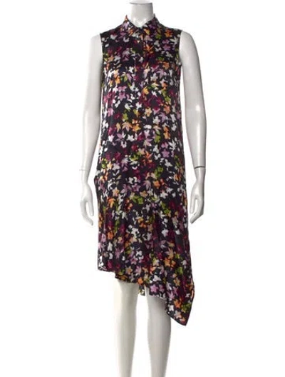 Pre-owned Equipment Silk Midi Length Dress In Blue