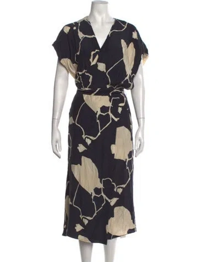 Pre-owned Equipment Silk Midi Length Dress In Blue