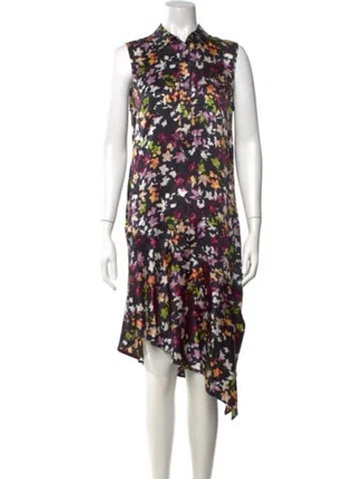 Pre-owned Equipment Silk Midi Length Dress In Blue