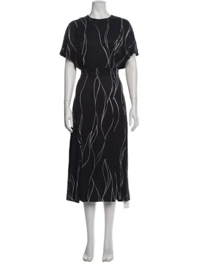 Pre-owned Equipment Silk Midi Length Dress In Blue/white