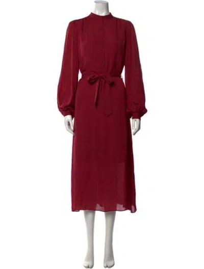 Pre-owned Equipment Silk Midi Length Dress In Burgundy
