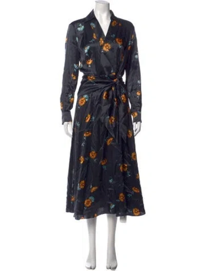 Pre-owned Equipment Silk Midi Length Dress In Gray