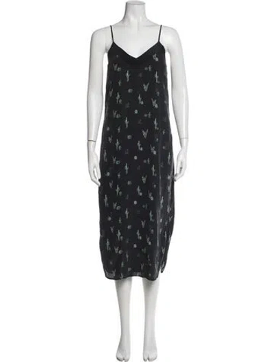 Pre-owned Equipment Silk Midi Length Dress In Gray