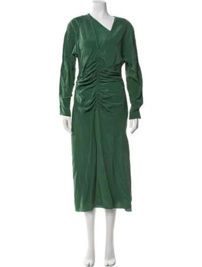Pre-owned Equipment Silk Midi Length Dress In Green