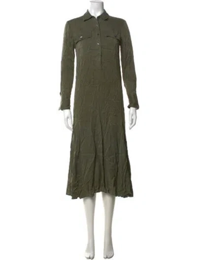 Pre-owned Equipment Silk Midi Length Dress In Green