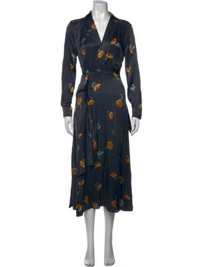 Pre-owned Equipment Silk Midi Length Dress In Grey