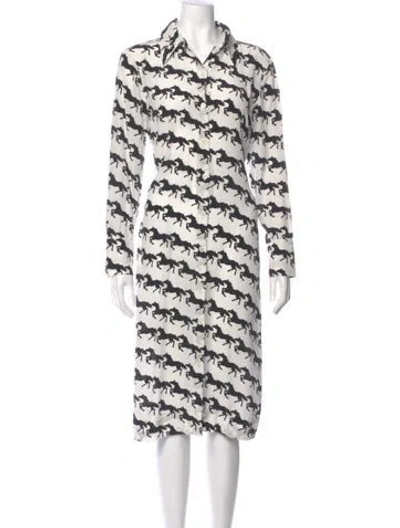 Pre-owned Equipment Silk Midi Length Dress In Multi