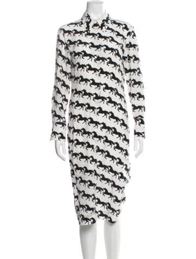 Pre-owned Equipment Silk Midi Length Dress In Multi