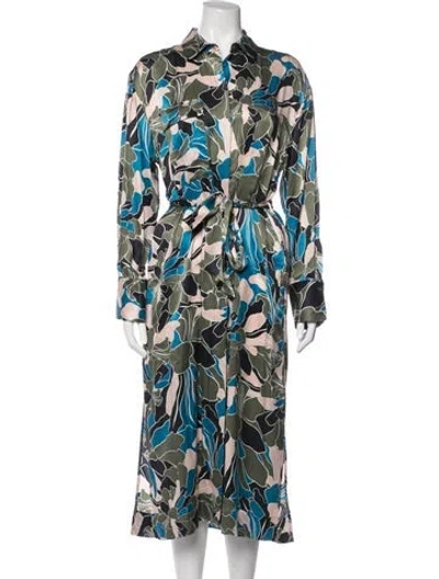 Pre-owned Equipment Silk Midi Length Dress In Multicolor