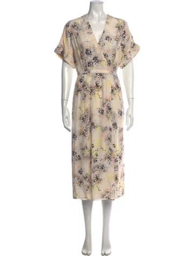 Pre-owned Equipment Silk Midi Length Dress In Neutrals