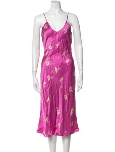 Pre-owned Equipment Silk Midi Length Dress In Pink