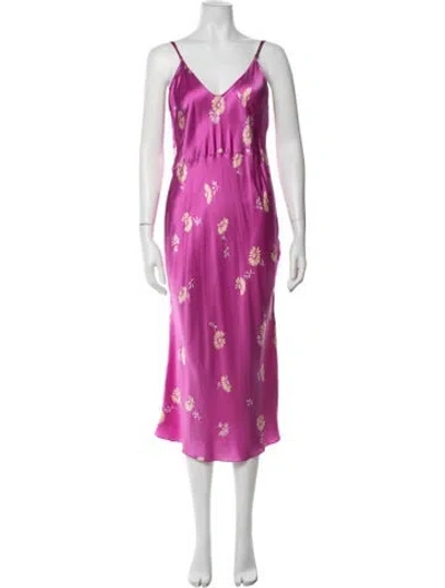 Pre-owned Equipment Silk Midi Length Dress In Pink