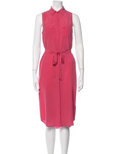 Pre-owned Equipment Silk Midi Length Dress In Pink