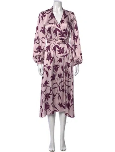 Pre-owned Equipment Silk Midi Length Dress In Purple