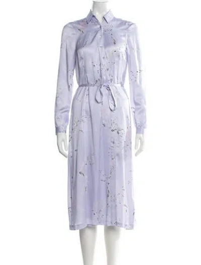 Pre-owned Equipment Silk Midi Length Dress In Purple