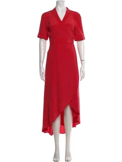 Pre-owned Equipment Silk Midi Length Dress In Red