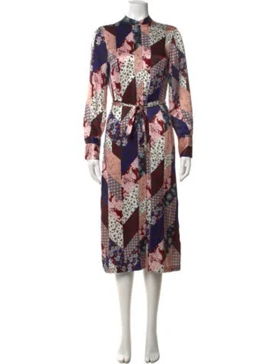 Pre-owned Equipment Silk Midi Length Dress In Red