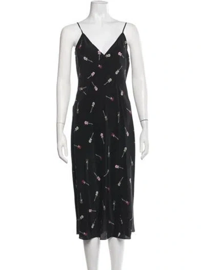 Pre-owned Equipment Silk Midi Length Dress W/ Tags In Black