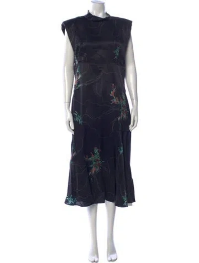 Pre-owned Equipment Silk Midi Length Dress W/ Tags In Blue