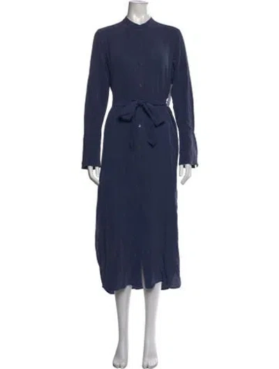 Pre-owned Equipment Silk Midi Length Dress W/ Tags In Blue