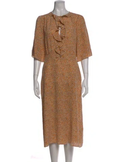 Pre-owned Equipment Silk Midi Length Dress W/ Tags In Multi